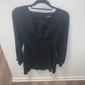 Lulus black deep V dress